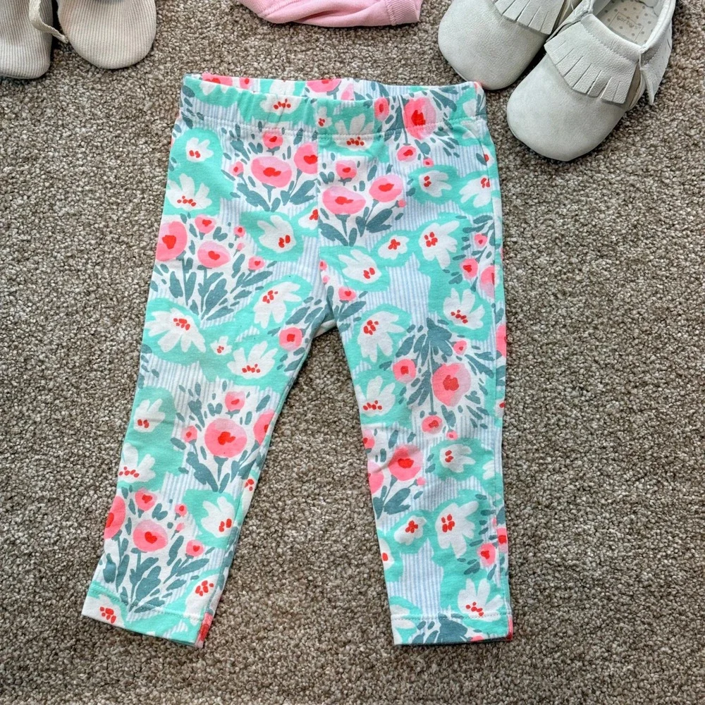 Baby Girl Clothes Lot Old Navy Carters Cat & Jack 6-12M Bodysuits Leggings Shoes